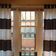 Make horizontal striped curtains 