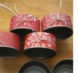Recycled tins for amazing candle holder 