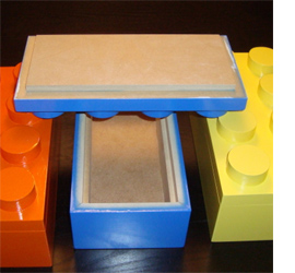 Child's Lego design storage boxes