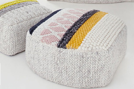 Hand made rugs and poufs