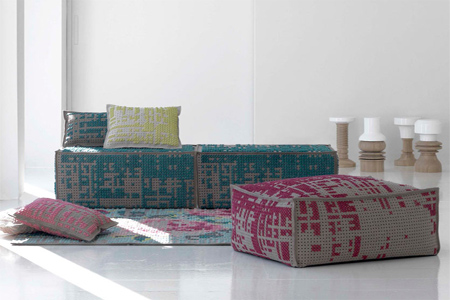 Hand made rugs and poufs