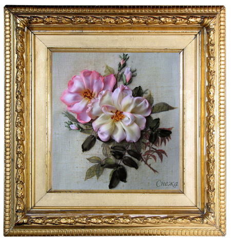 framed silk ribbon embroidery