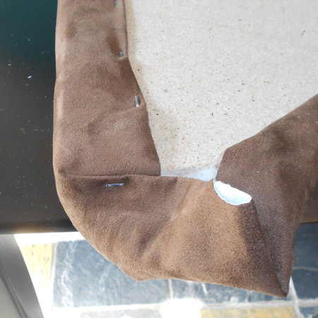 shaping corner of upholstered headboard