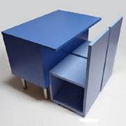 DIY kiddies storage table and chairs