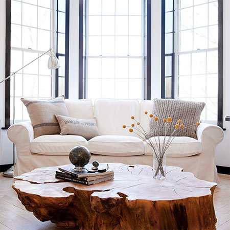 Coffee and side tables are the most obvious choice for tree stumps