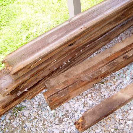 Rustic kitchen island with reclaimed timber