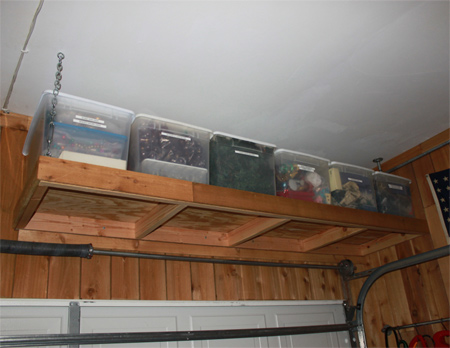 install shelving shelves above garage door