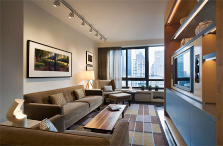 Interiors with crisp lines and smart colours