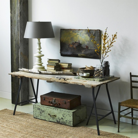 Easy DIY tables with trestle legs rustic console