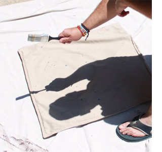 Painted cushions inspired by art 