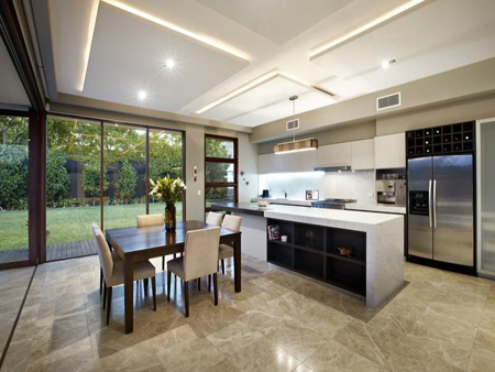 large open plan kitchen dining