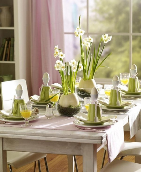 easter spring table decor