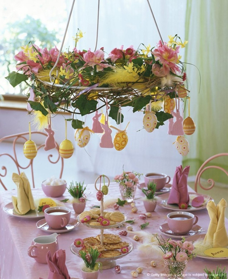 easter spring table decor