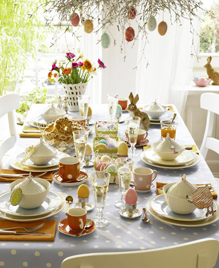easter spring table decor