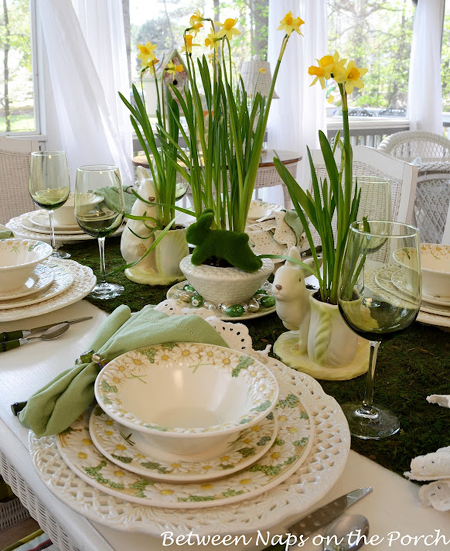 easter spring table decor
