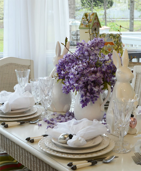 easter spring table decor