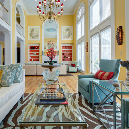 Decorate with turquoise and yellow 