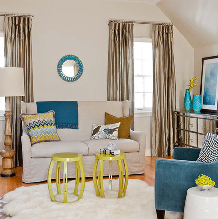 Decorate with turquoise and yellow 