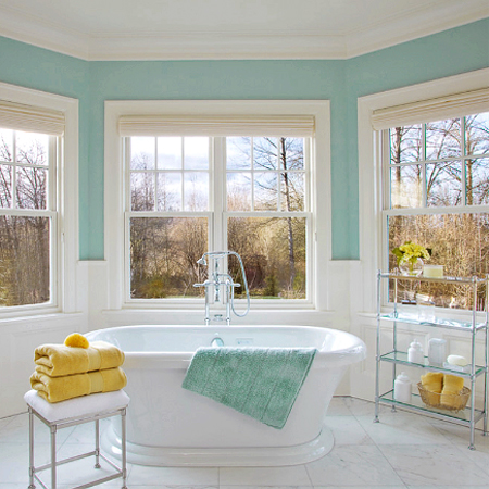 Decorate with turquoise and yellow 