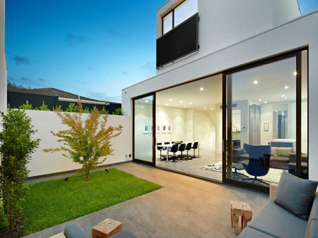sliding glass doors onto patio