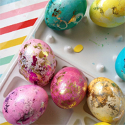 Faux gilded Easter eggs