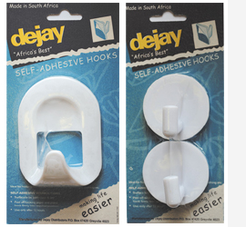 Self-adhesive hooks hold pot lids