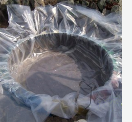 Turn an old tyre into a tranquil pond 