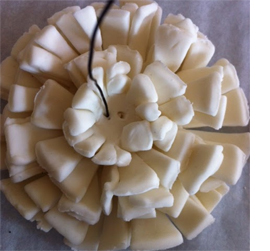 Beautiful serviette flowers from clay