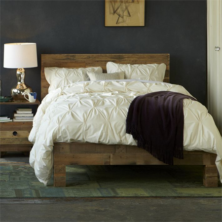 reclaimed timber wood bed