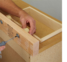 DIY kids mini-kitchen assemble