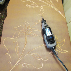 Use a Dremel MultiTool for designs on furniture