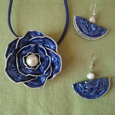 nespresso foil cup necklace choker brooch ring earrings 