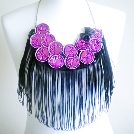 nespresso foil cup necklace choker brooch ring earrings 