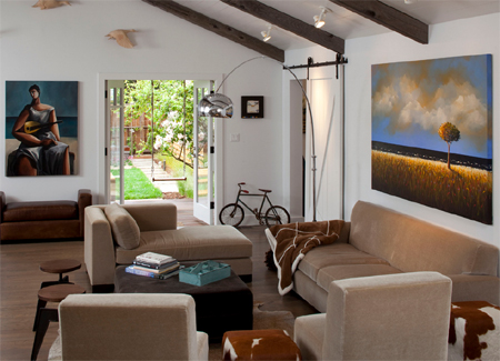 Modern home filled with warm wood accents