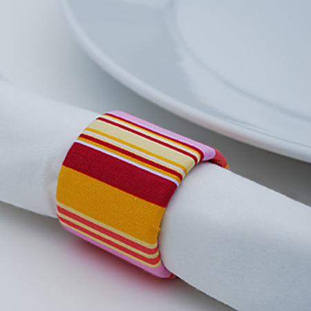 Make serviette rings from cardboard tubes 