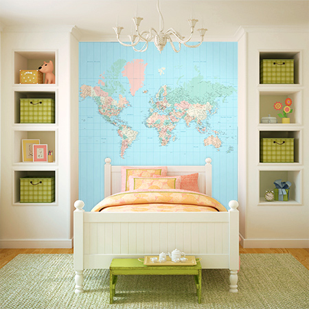 decorate with world maps wallpaper