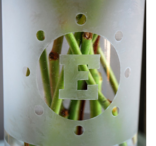 Etch a design onto a glass vase 