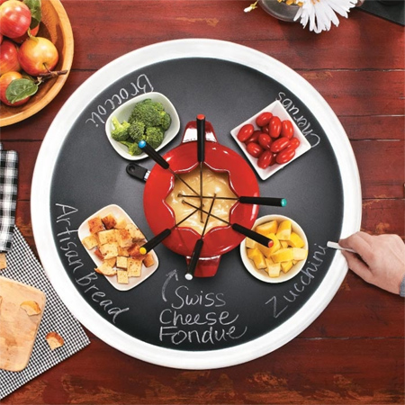 Chalkboard lazy susan turntable 