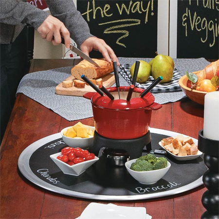 Chalkboard lazy susan turntable 