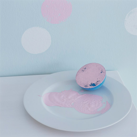 Polka dot painted walls and furniture 