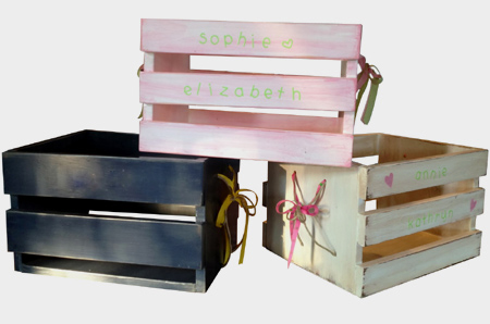 Storage crates for nursery or bedroom