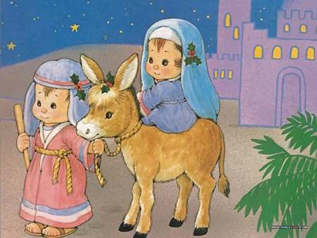 Nativity scene tree ornaments