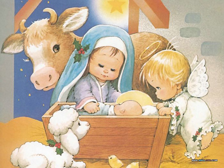 Nativity scene tree ornaments