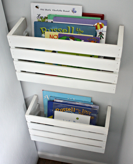 wine or made crates for book shelves 