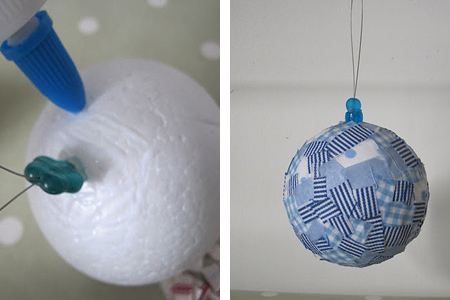 fabric scrap christmas ornaments  festive holiday christmas decoration