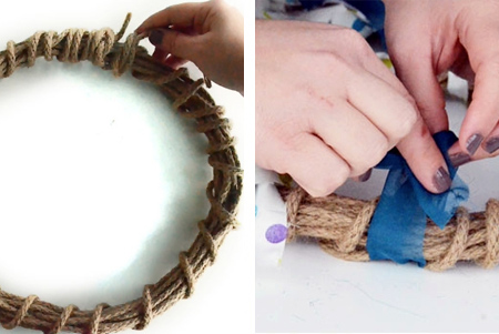 fabric scrap wreath festive holiday christmas decoration