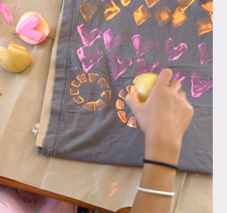 Potato printed infinity scarf 