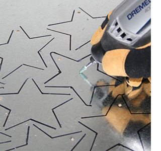use dremel tool to cut aluminium stars