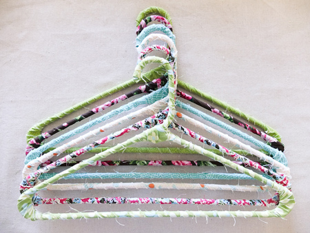 Fabric wrapped coat hangers 