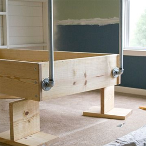 Make a bed using industrial galvanized steel pipe 